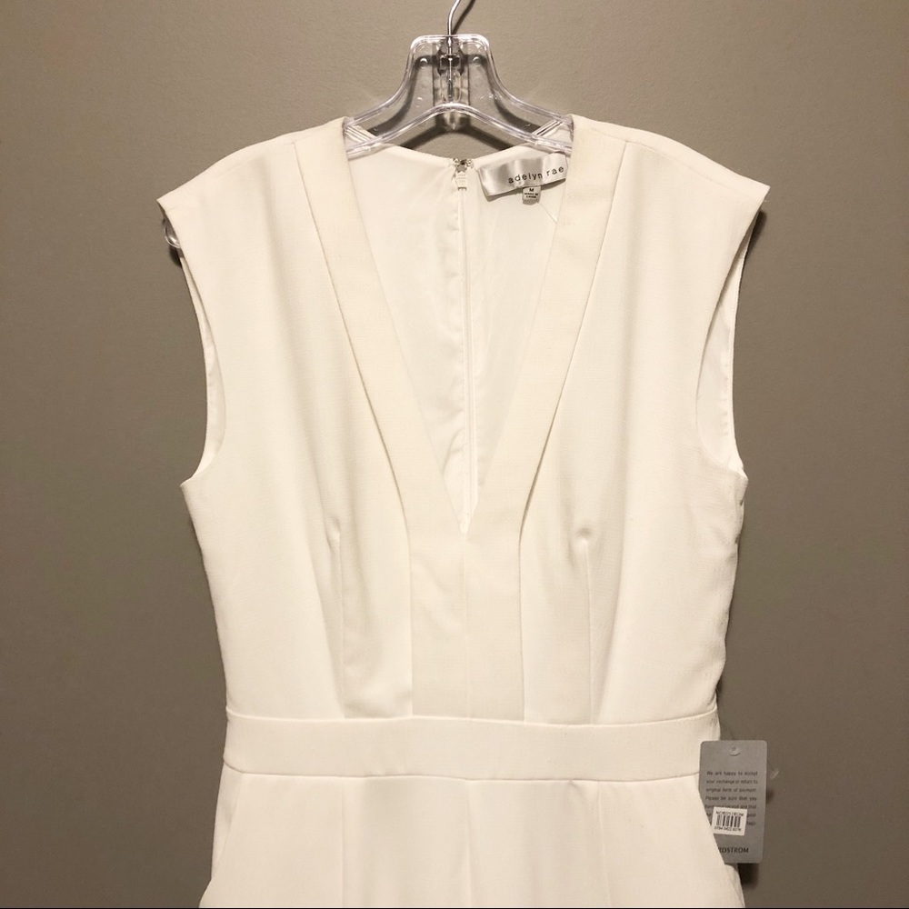 Adelyn Rae Shae Ankle Jumpsuit: White - Picture 3 of 8